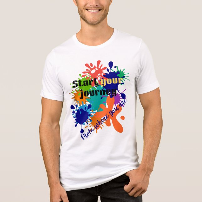 Start Your Journey Men tee-Clean Motivational drop Tri-Blend Shirt (Front)