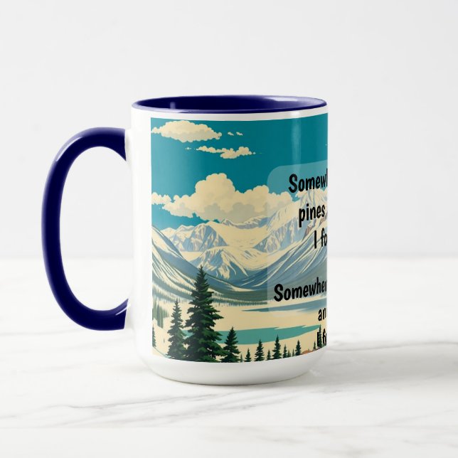 Start your morning in a state of mountain grace. T Mug (Left)