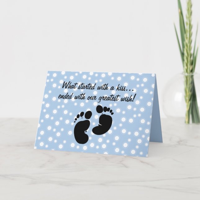 Started With A Kiss Wish Blue Custom Announcement (Front)