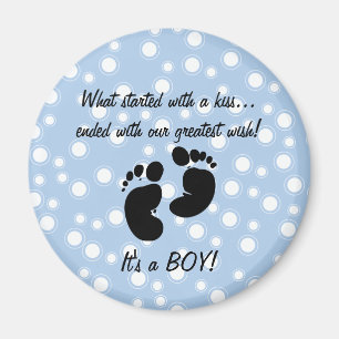 Started With A Kiss Wish Blue Custom Magnet