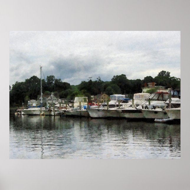 STARTING UNDER $20 -Boats on a Cloudy Day Essex CT Poster (Front)