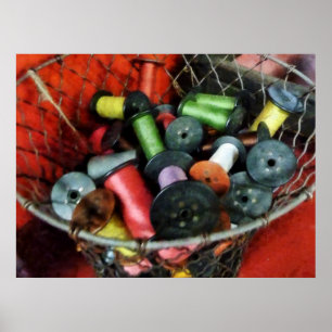 STARTING UNDER $20 - Wire Basket With Thread Poster