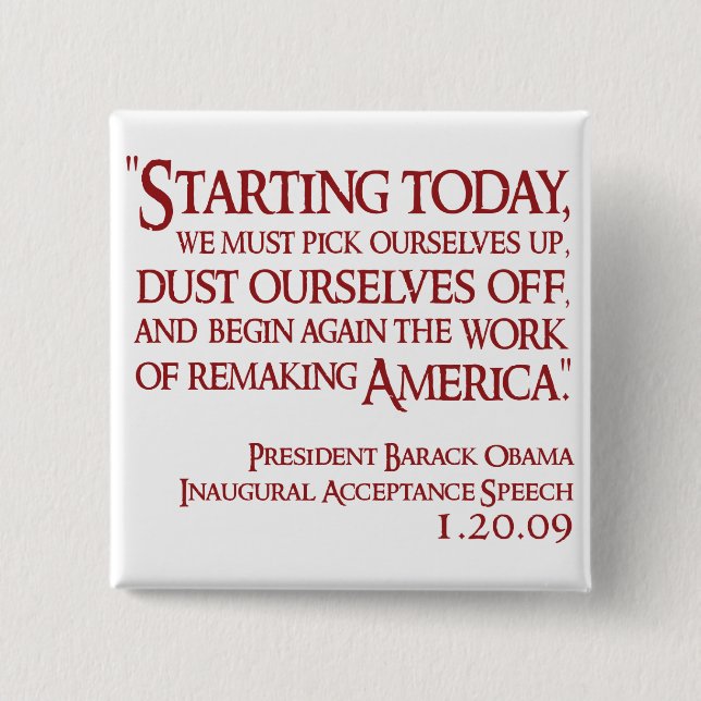 StartingTodayRed 2 Inch Square Button (Front)