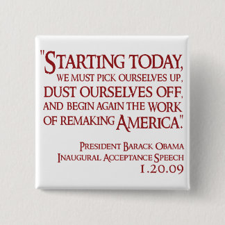 StartingTodayRed 2 Inch Square Button