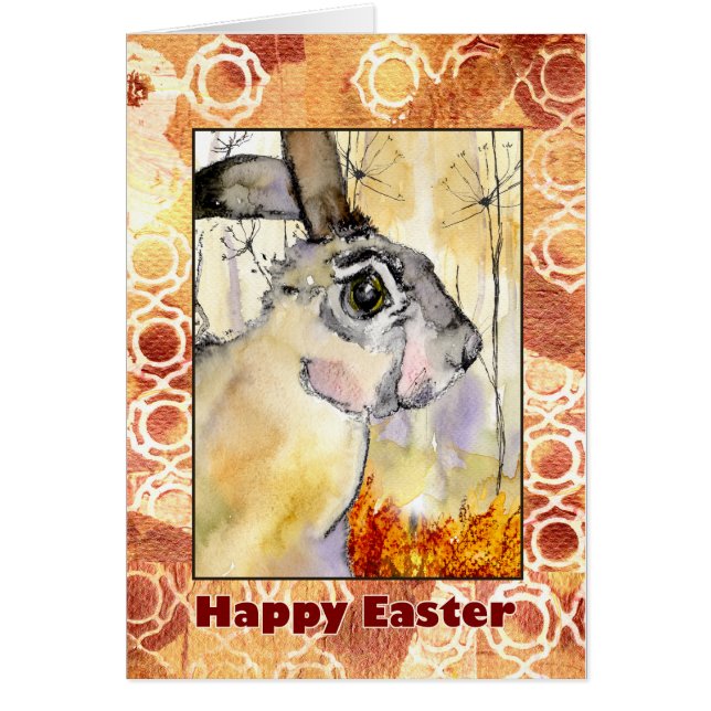 Startled Hare Easter card (Front)