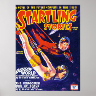 STARTLING STORIES Vintage Pulp Magazine Cover Art Poster