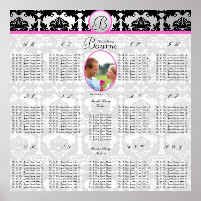Starts at $12.80 Wedding Photo Seating Chart (Front)