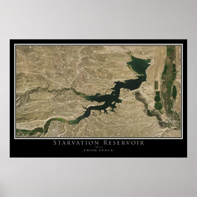 Starvation Reservoir Utah Satellite Poster Map (Front)