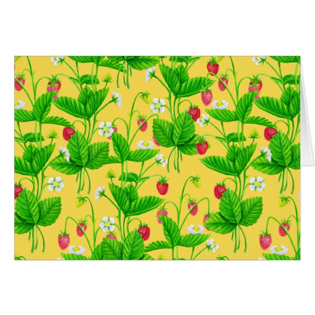 Starwberry garden on yellow (Front Horizontal)