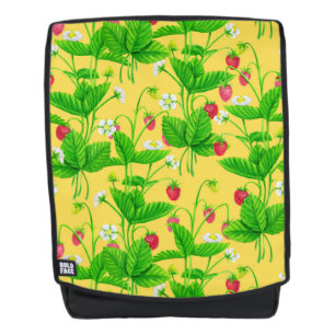 Starwberry garden on yellow backpack
