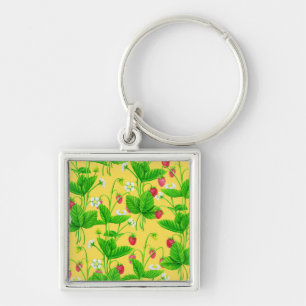 Starwberry garden on yellow keychain