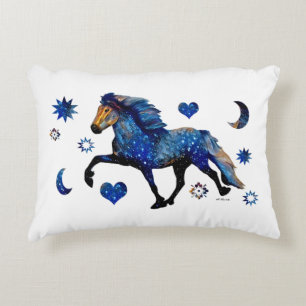Stary Night Charismatic Tolting Icelandic horse Accent Pillow