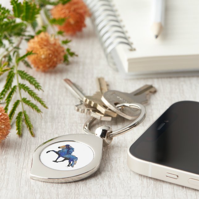 Stary Night Charismatic Tolting Icelandic horse Keychain (Side)