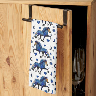 Stary Night Icelandic Horse Kitchen Towel