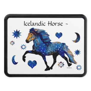 Stary Night Icelandic Horse with Stars Trailer Hitch Cover