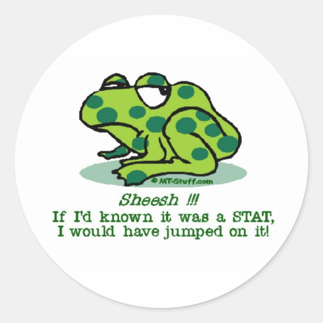 STAT Froggie Classic Round Sticker (Front)