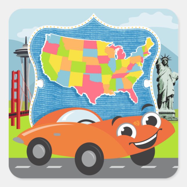 State Bingo and Road Trip US Sticker Set (Front)