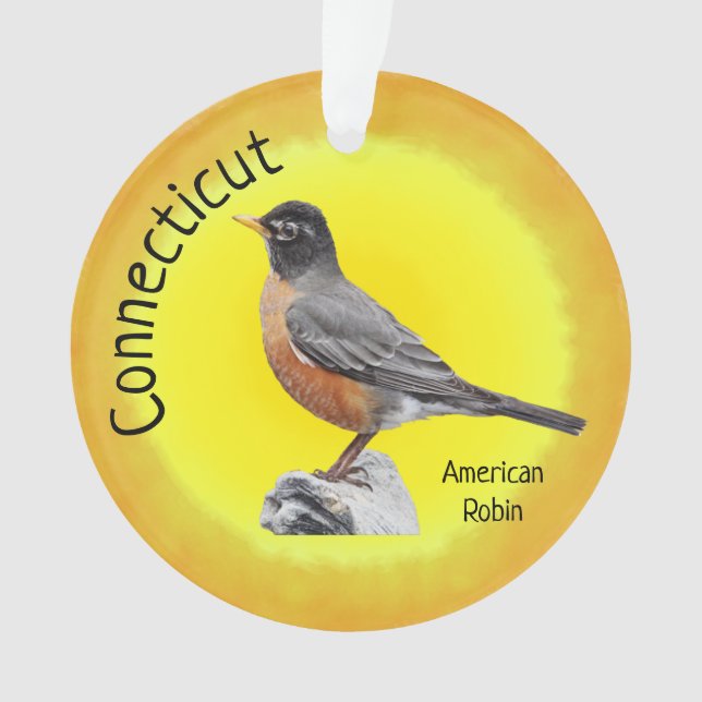 State Bird of Connecticut Ornament (Front)