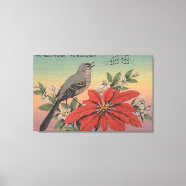 State Bird of FloridaMocking BirdFlorida Canvas Print (Front)
