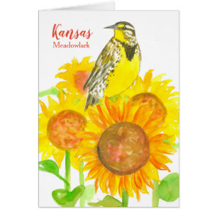 State Bird of Kansas Meadowlark Sunflower Blank