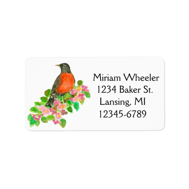 State Bird of Michigan Return Address Label (Front)