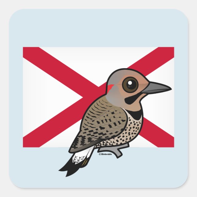 State Birdorable of Alabama: Northern Flicker Square Sticker (Front)