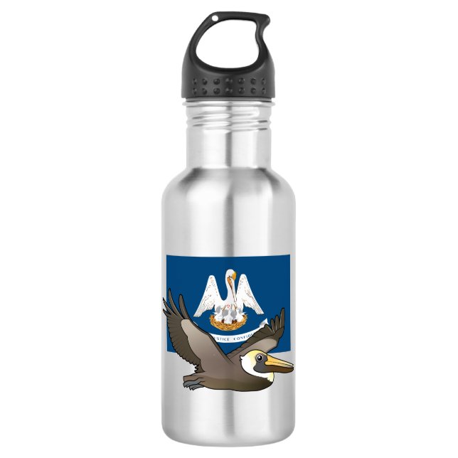 State Birdorable of Louisiana: Brown Pelican 532 Ml Water Bottle (Front)
