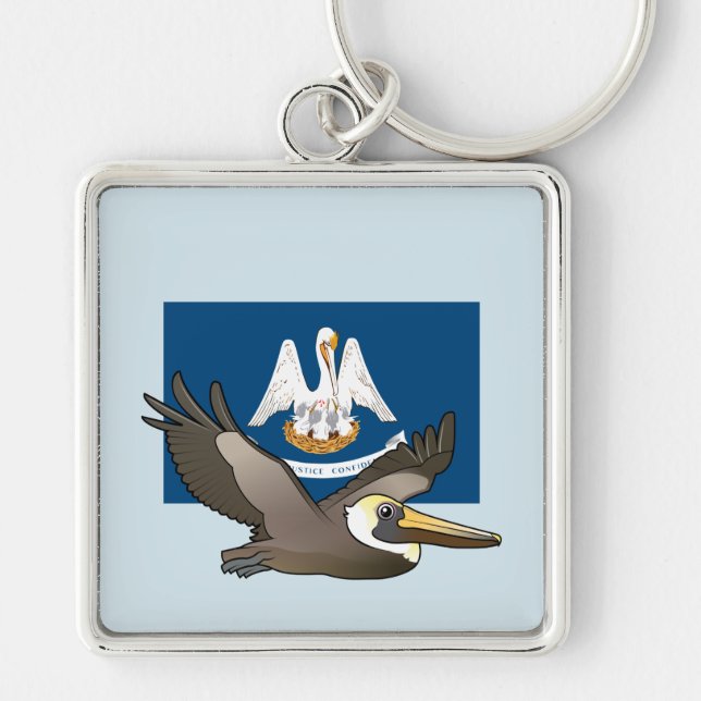 State Birdorable of Louisiana: Brown Pelican Keychain (Front)