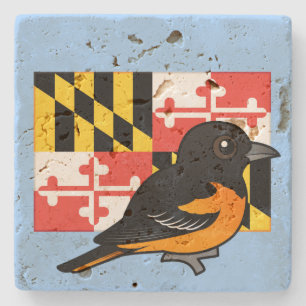 State Birdorable of Maryland: Baltimore Oriole Stone Coaster