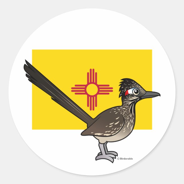 State Birdorable of New Mexico: Roadrunner Classic Round Sticker (Front)