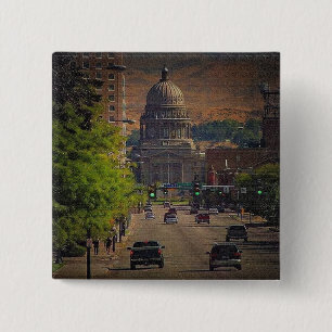 State Capital in Boise, Idaho 2 Inch Square Button