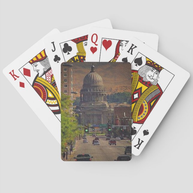 State Capital  in Boise, Idaho Playing Cards (Back)