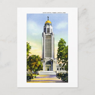 State Capitol Tower, Lincoln, Nebraska Postcard
