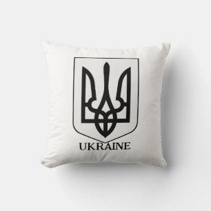 State Coat of Arms of Ukraine Minimalist Art Throw Pillow