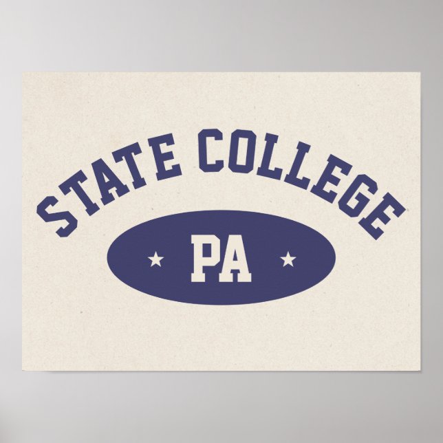 State College, PA Retro Varsity-Style Poster (Devant)
