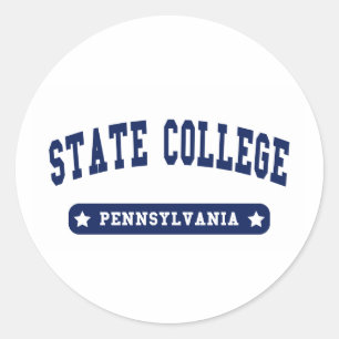 State College Pennsylvania College Style tee shirt Classic Round Sticker