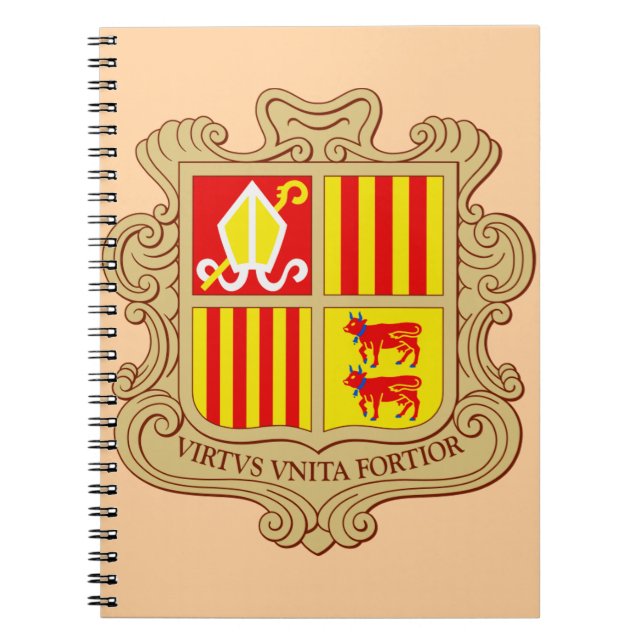 State Emblem of Andorra Historic Co-Principality Notebook (Front)
