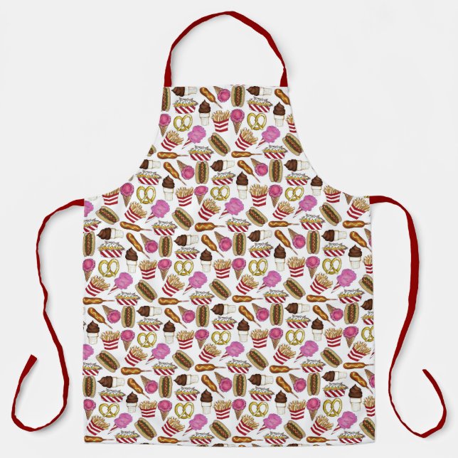 State Fair Carnival Festival Corndog Cotton Candy Apron (Front)
