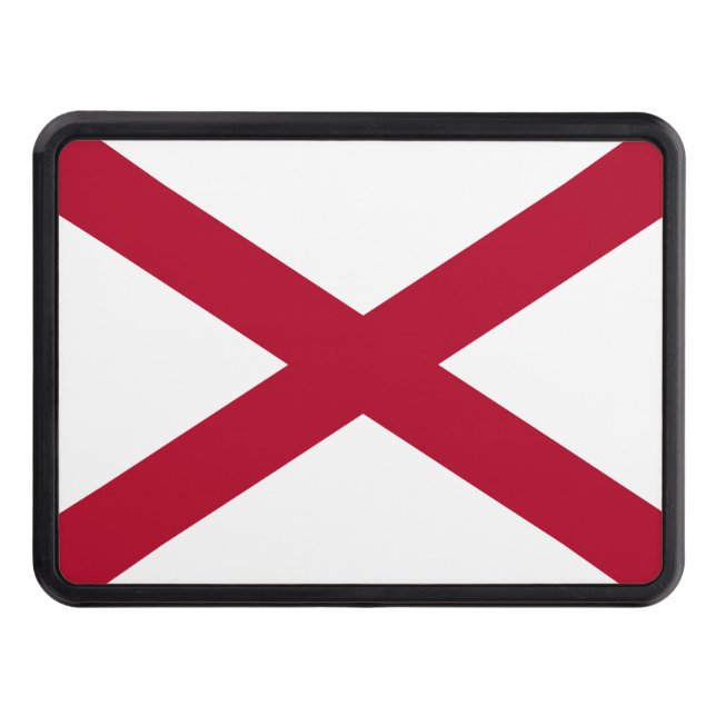 State Flag Alabama, St Andrew Crimson Cross Trailer Hitch Cover (Front)