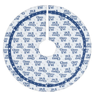 State Flag Blue Cheers Y'all Patterned Brushed Polyester Tree Skirt