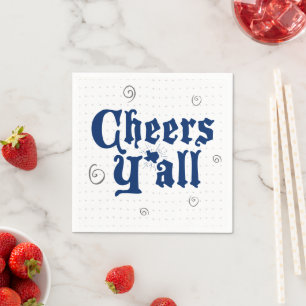 State Flag Blue Texas Cheers Y'all Napkin