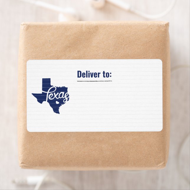 State Flag Blue Texas Heart Label (Insitu)