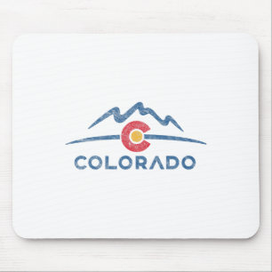State Flag Colorado Rocky Mountains Skiing Aspen V Mouse Pad
