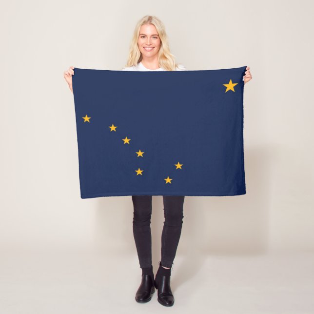 State Flag of Alaska, USA Fleece Blanket (In Situ)