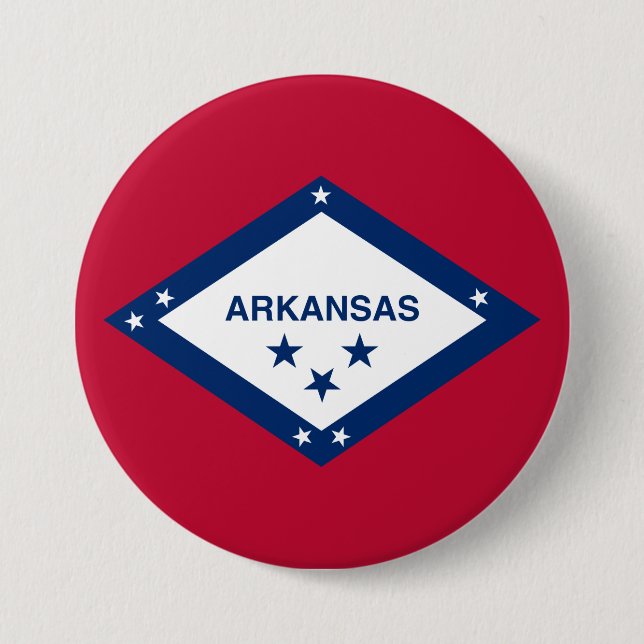 State Flag of Arkansas 3 Inch Round Button (Front)