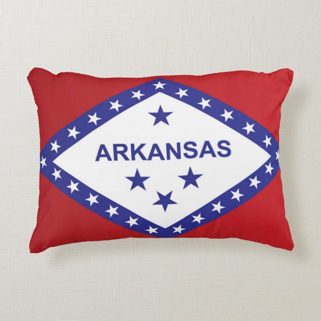 State Flag of Arkansas, USA Accent Pillow (Front)