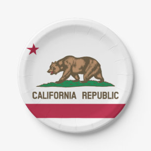 State Flag of California Paper Plate