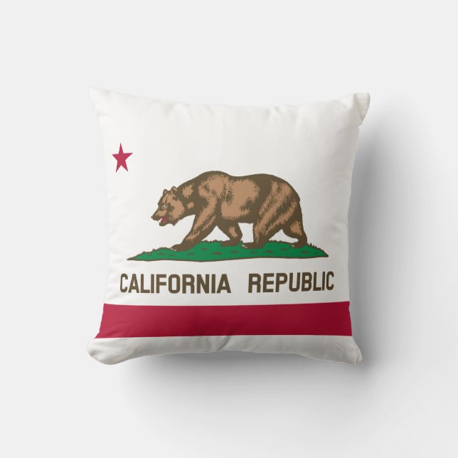 State Flag of California Throw Pillow (Front)