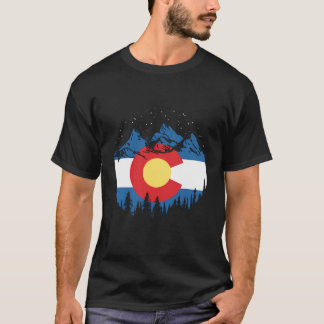 State Flag Of Colorado Vintage Night Stars Design  T-Shirt