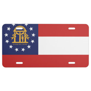 State Flag of Georgia, USA License Plate